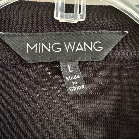 Ming Wang Floral Embroidered Knit Jacket Black and White Size L - Picture 9 of 15